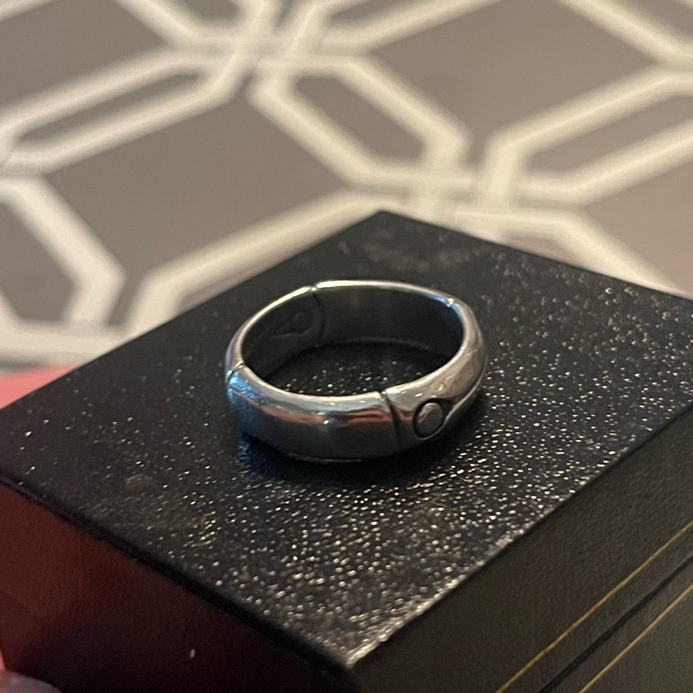 John Hardy Silver Tone Rounded Band Ring